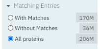 Matching entries filter